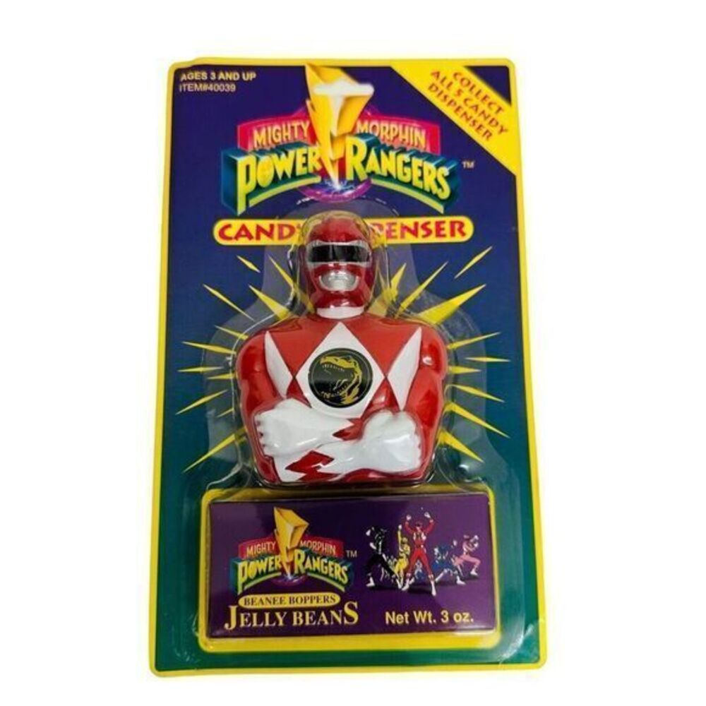 Candy Dispenser Auto Morphin Power Rangers Red 1993 Saban‎ Jelly Beans Item40039